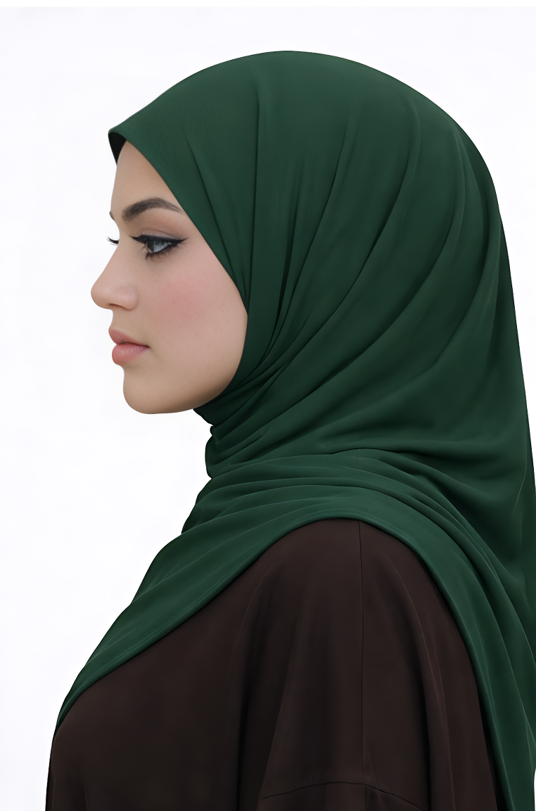 Liquid Jersey Hijab - Forest Green -