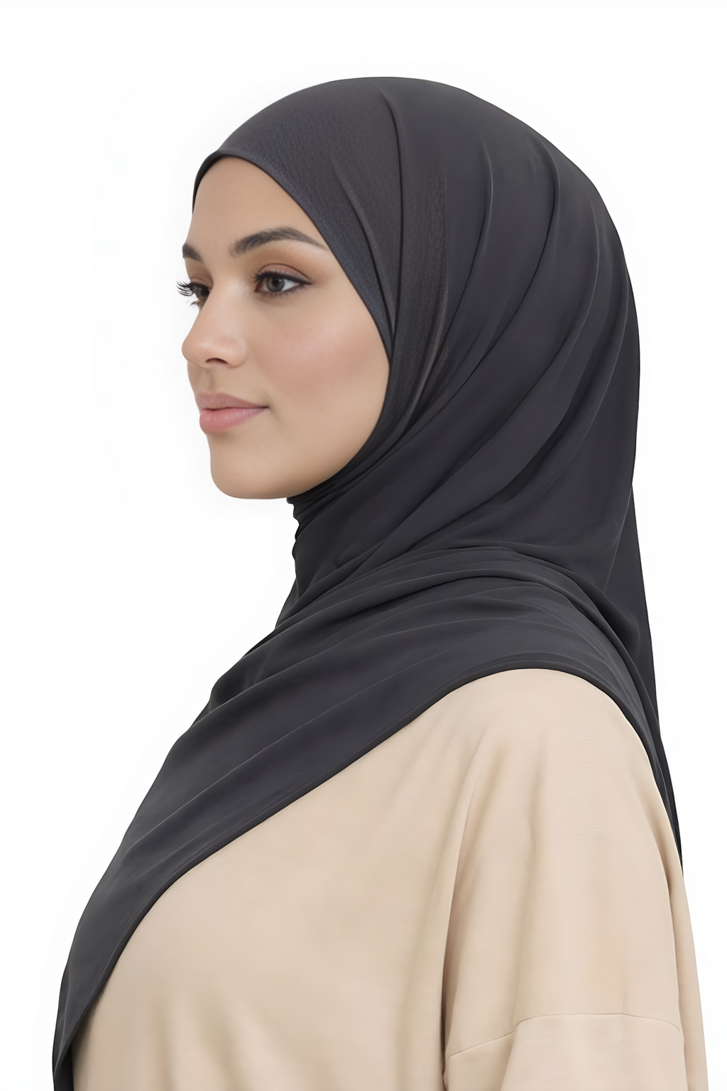 Liquid Jersey Hijab - Dark Grey -
