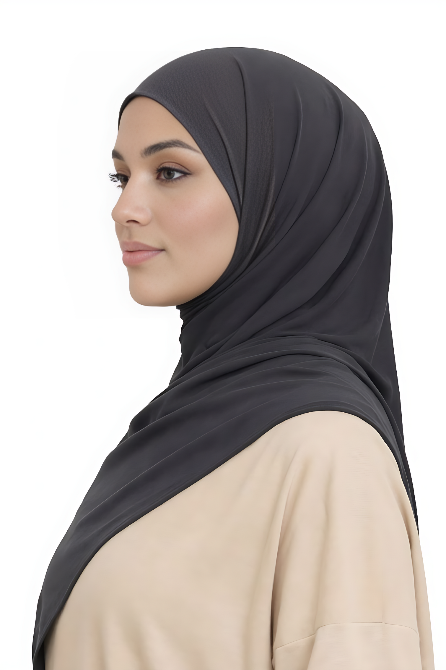 Liquid Jersey Hijab - Dark Grey -
