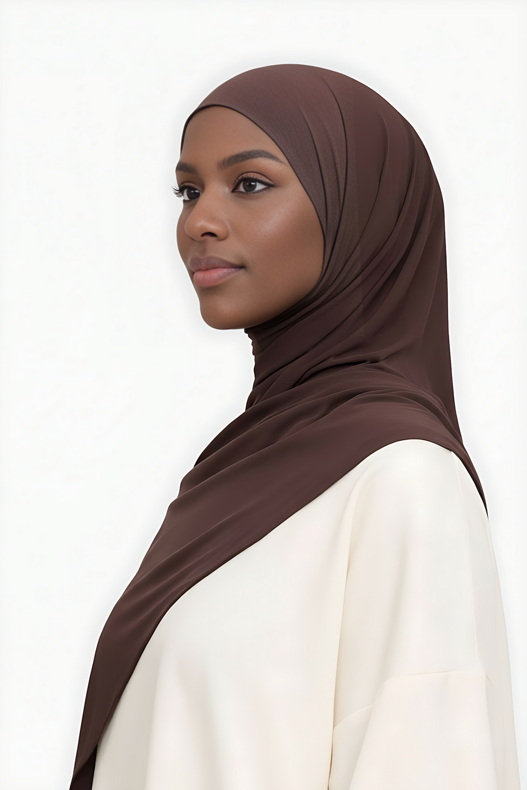 Liquid Jersey Hijab - Chocolate Brown -