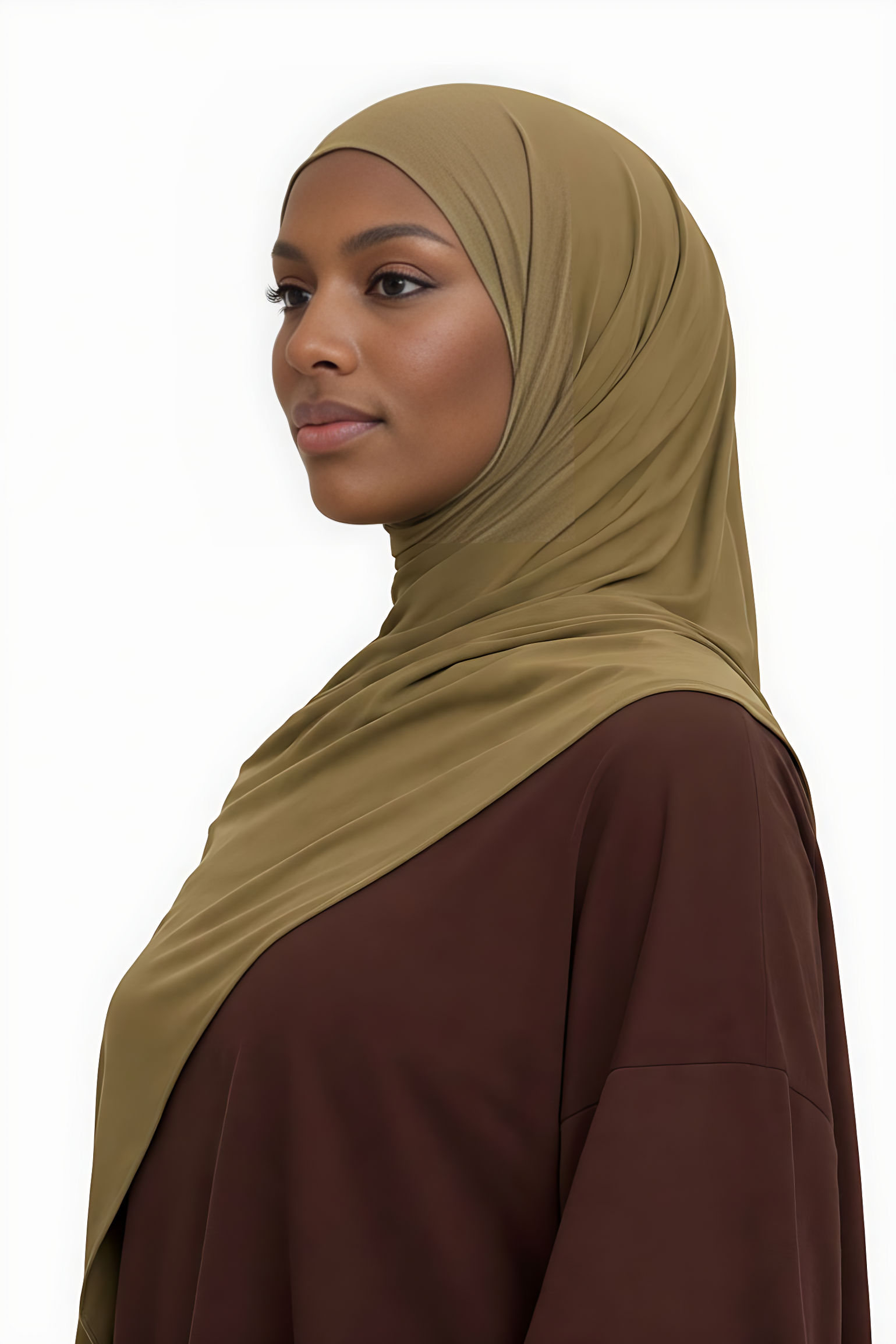 Liquid Jersey Hijab - Olive Khaki -