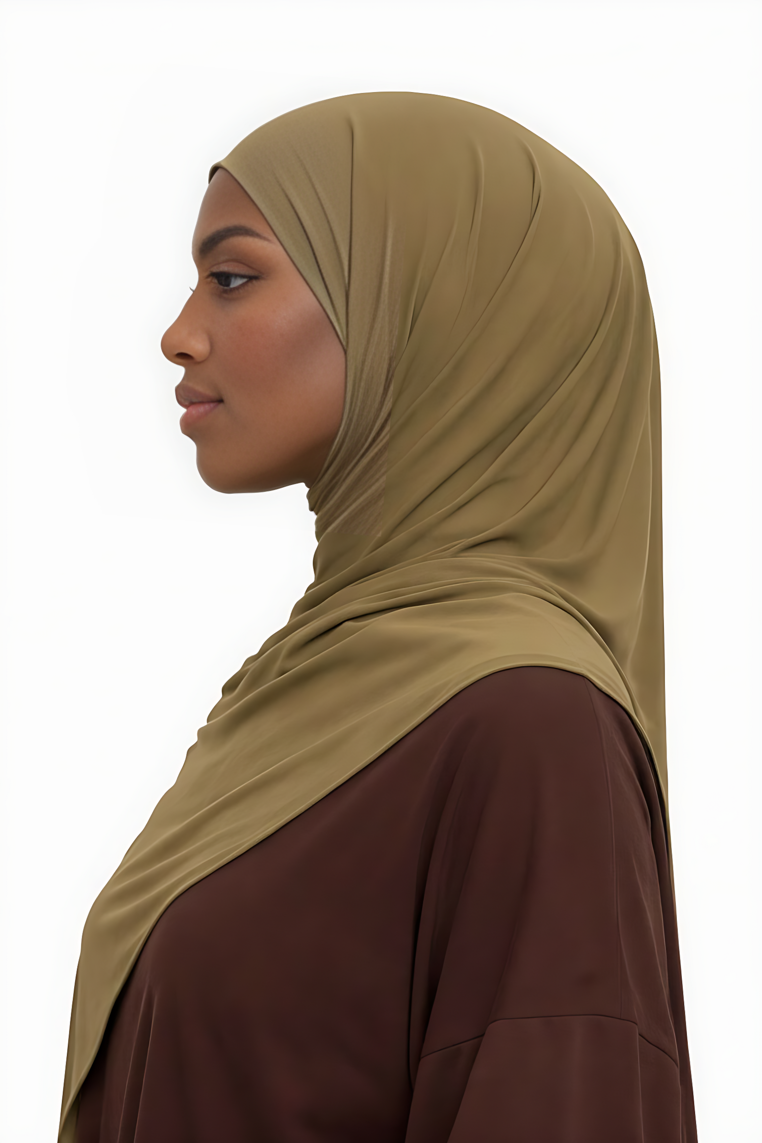 Liquid Jersey Hijab - Olive Khaki -