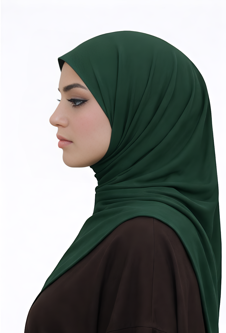 Liquid Jersey Hijab - Forest Green -