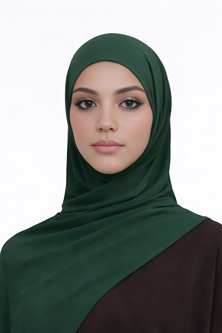 Liquid Jersey Hijab - Forest Green -