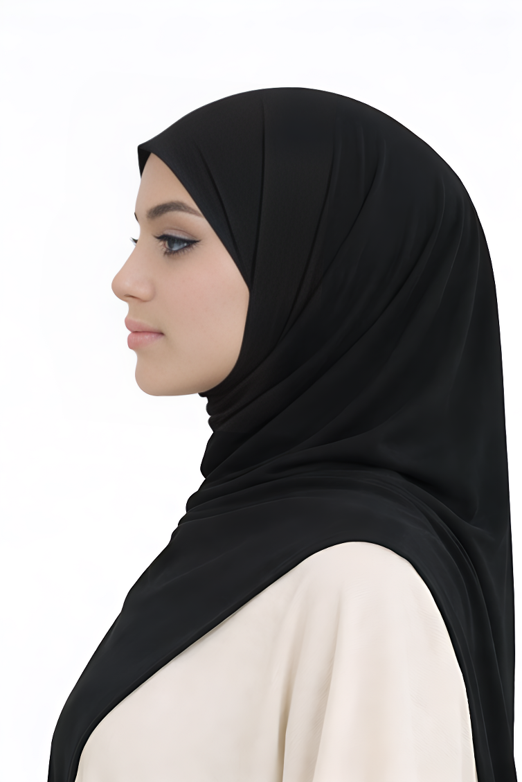 Liquid Jersey Hijab - Black -