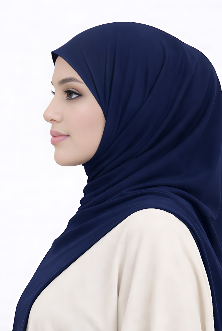 Liquid Jersey Hijab - Navy Blue -
