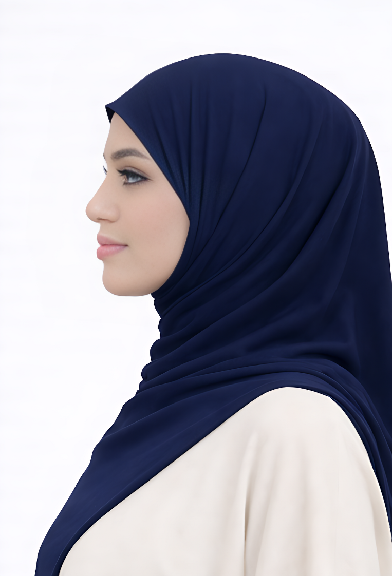 Liquid Jersey Hijab - Navy Blue -