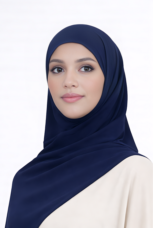 Liquid Jersey Hijab - Navy Blue -