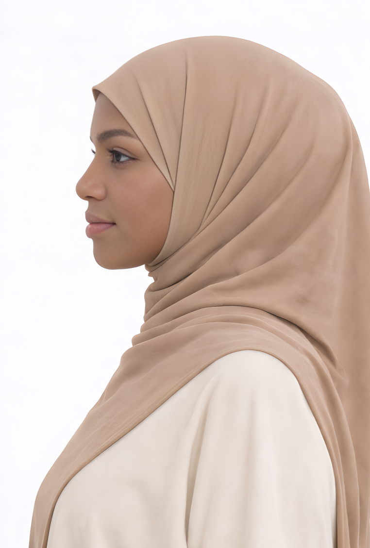 Liquid Jersey Hijab - Latte Beige -