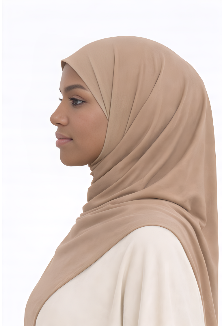 Liquid Jersey Hijab - Latte Beige -