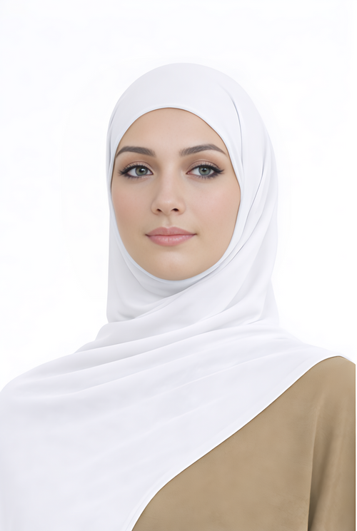 Liquid Jersey Hijab - White -