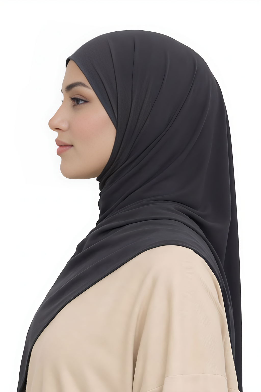 Liquid Jersey Hijab - Dark Grey -