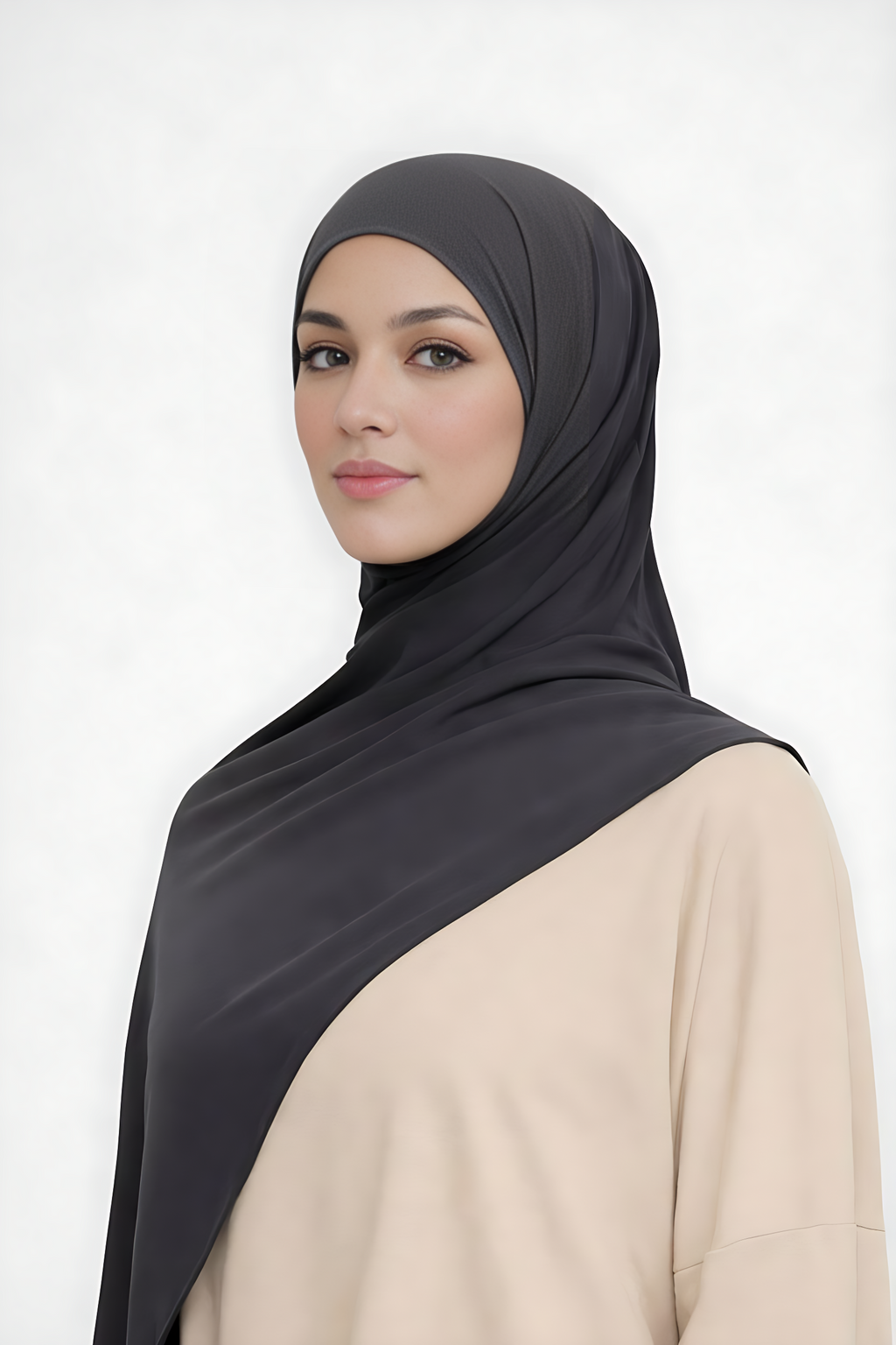 Liquid Jersey Hijab - Dark Grey -