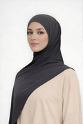 Liquid Jersey Hijab - Dark Grey -