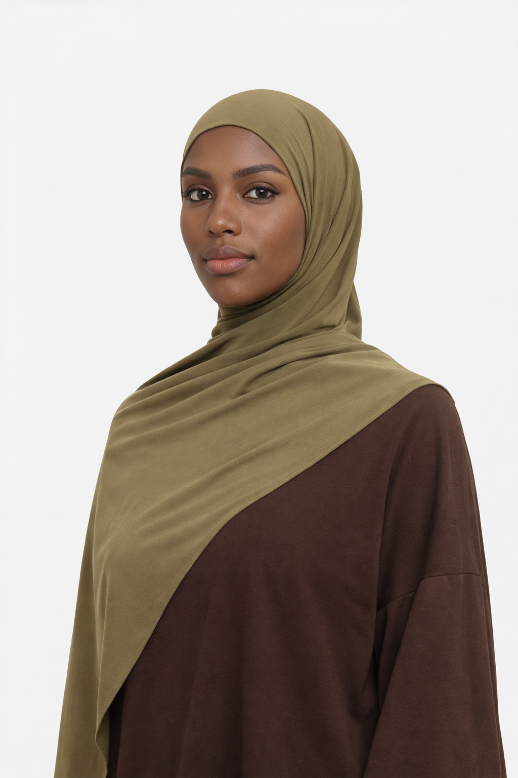 Liquid Jersey Hijab - Olive Khaki -