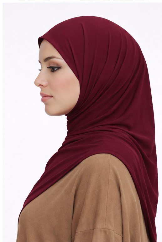 Liquid Jersey Hijab - Burgundy -