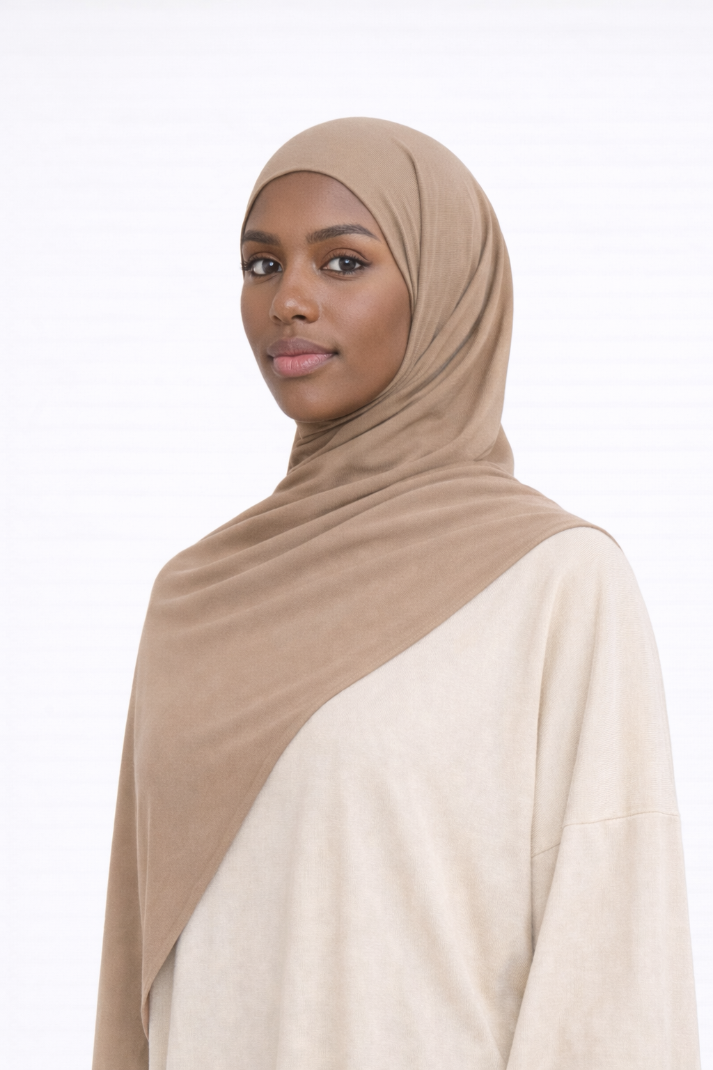 Liquid Jersey Hijab - Latte Beige -