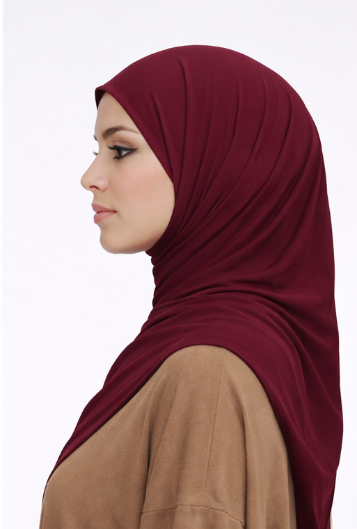 Liquid Jersey Hijab - Burgundy -