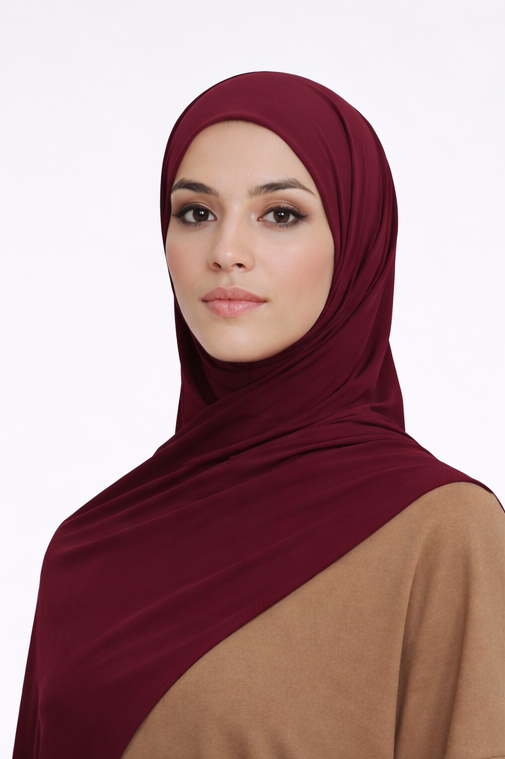 Liquid Jersey Hijab - Burgundy -