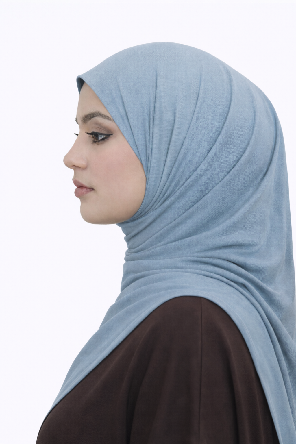 Liquid Jersey Hijab - Dusty Blue -