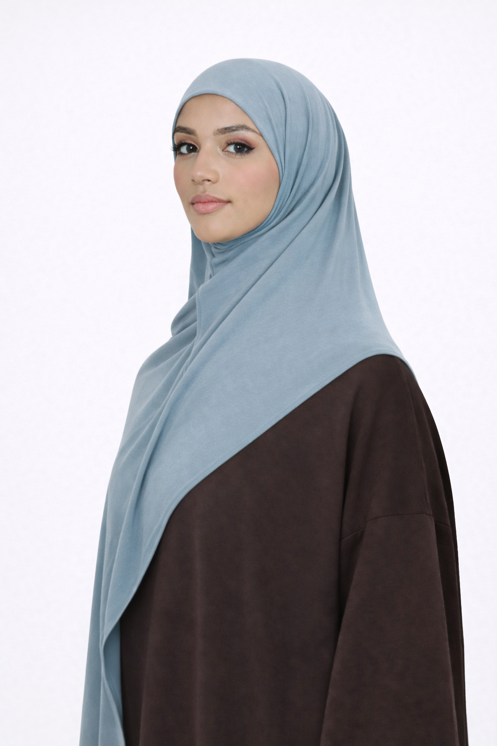 Liquid Jersey Hijab - Dusty Blue -