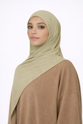 Liquid Jersey Hijab - Olive Khaki -