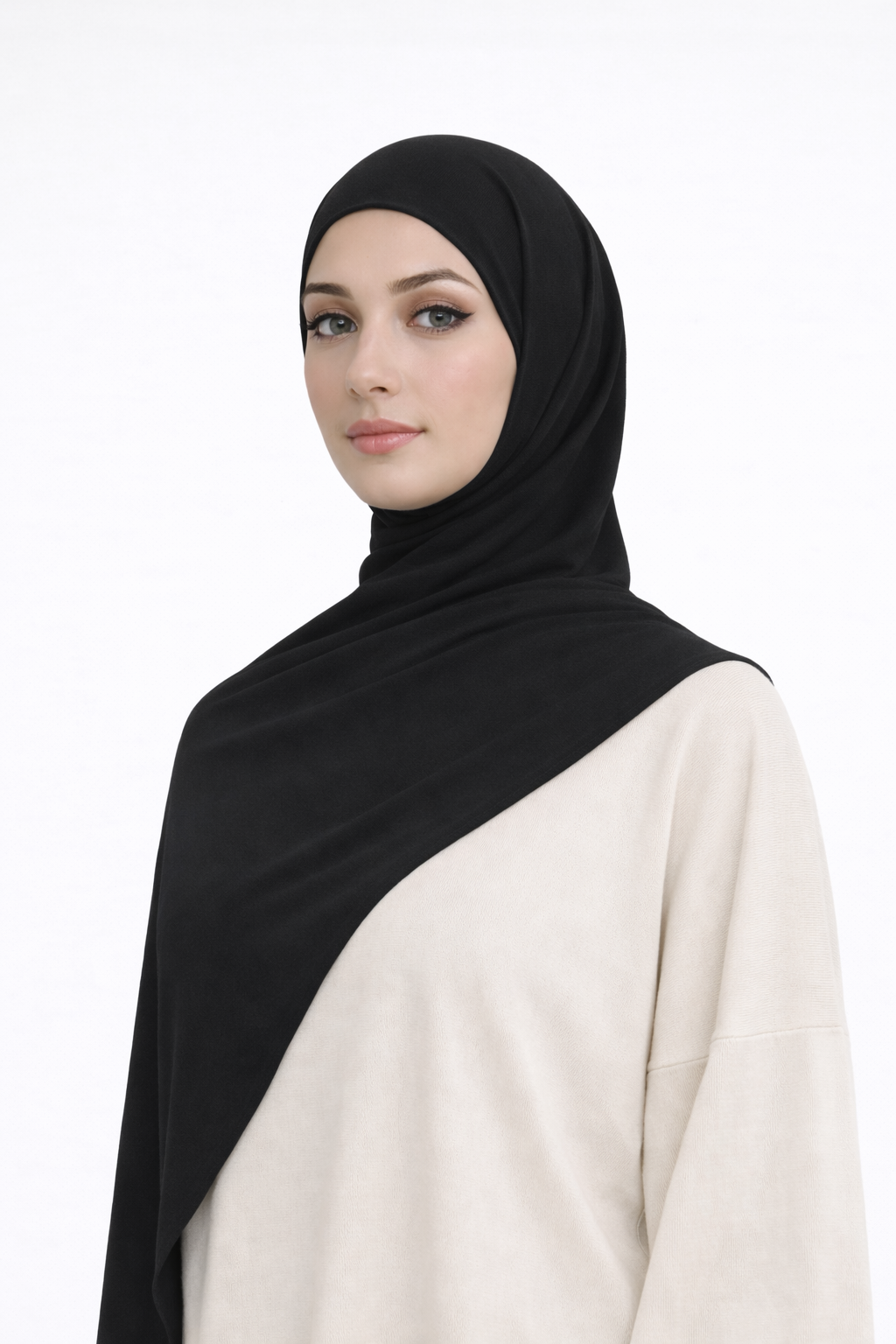 Liquid Jersey Hijab - Black -
