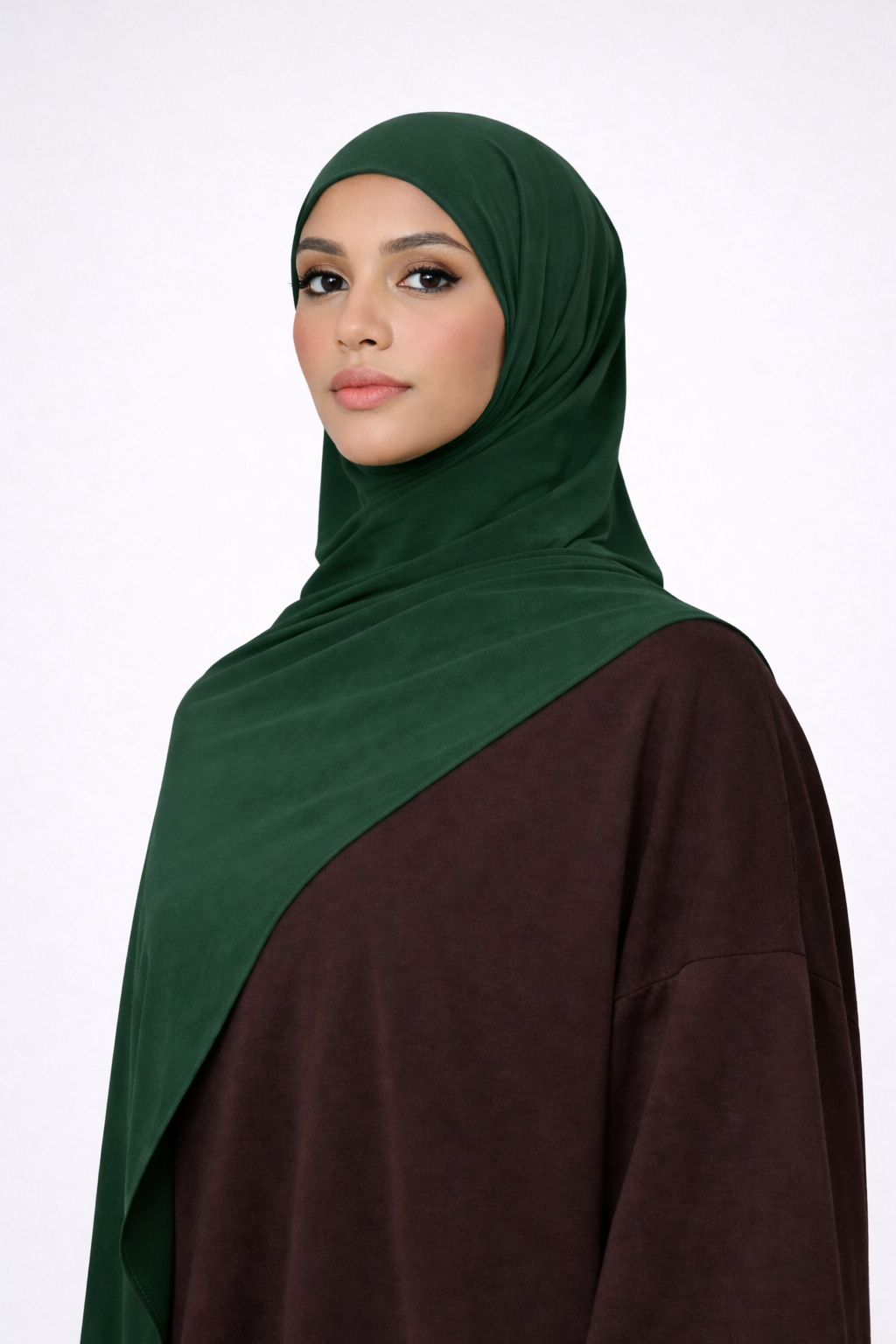 Liquid Jersey Hijab - Forest Green -