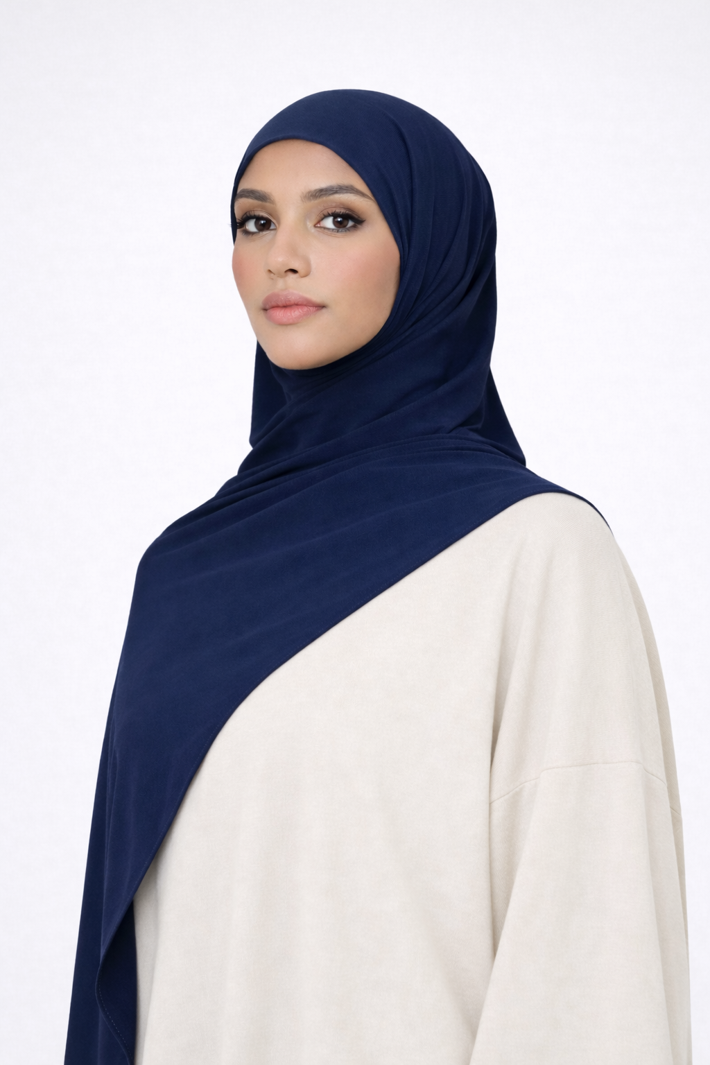 Liquid Jersey Hijab - Navy Blue -